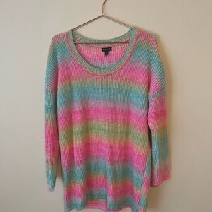 Torrid Multicolor Striped Crew Neck Sweater